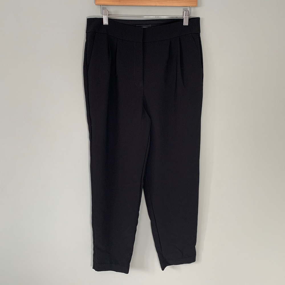 Express Black Pleated High‎ Waisted Tapered Ankle Dress Pants Womens 10R